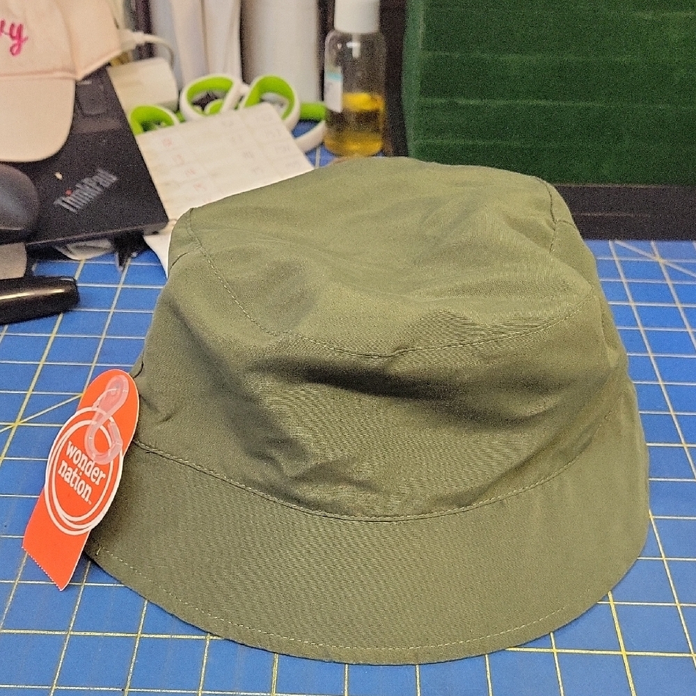Wonder Nation Sunhat Khaki Green & Teal Bucket Hat OSFM NWT